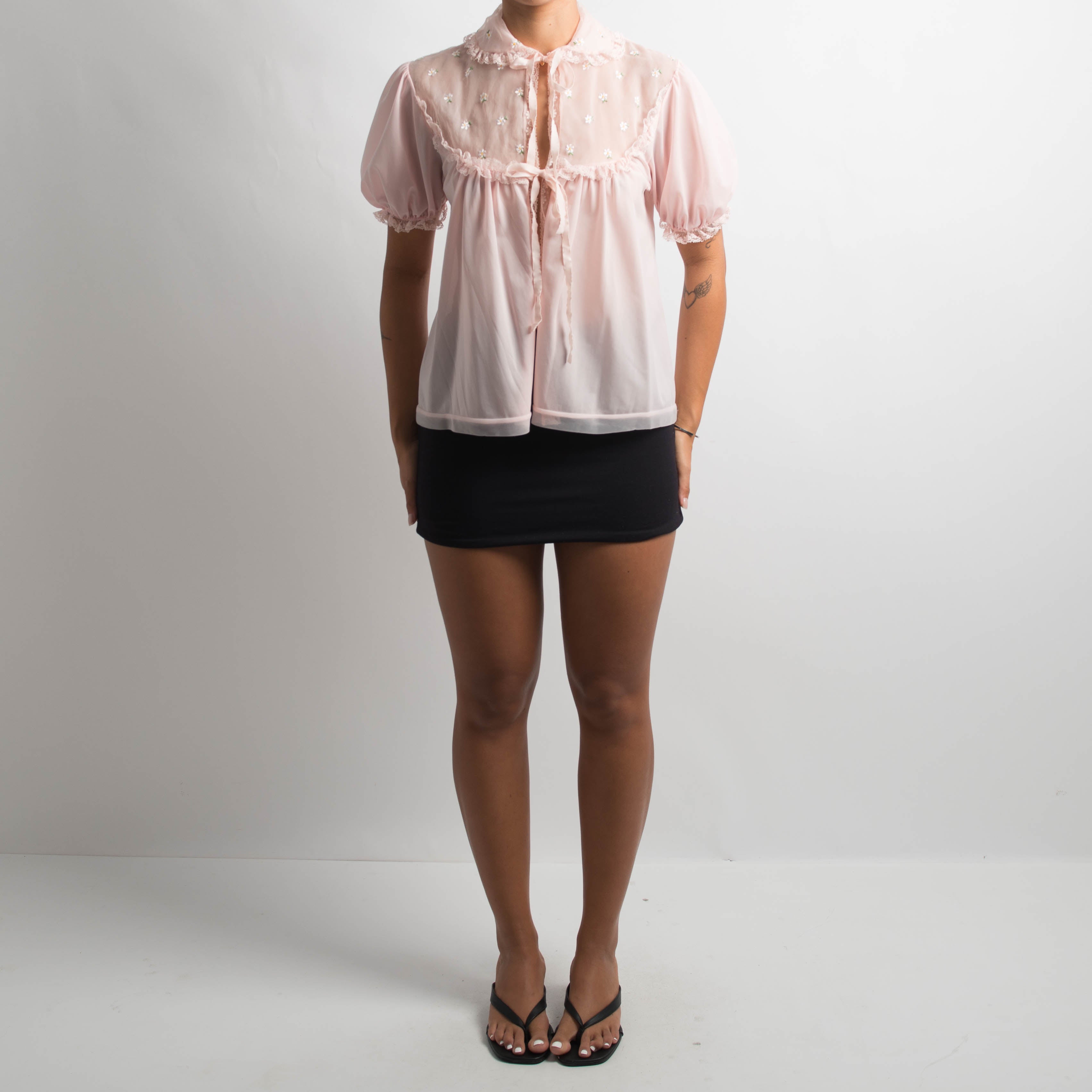 PINK FLORAL BED JACKET