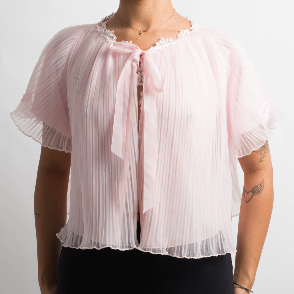 PINK TEXTURED BED JACKET