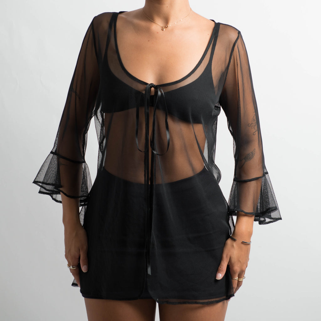 BLACK SHEER MESH TOP