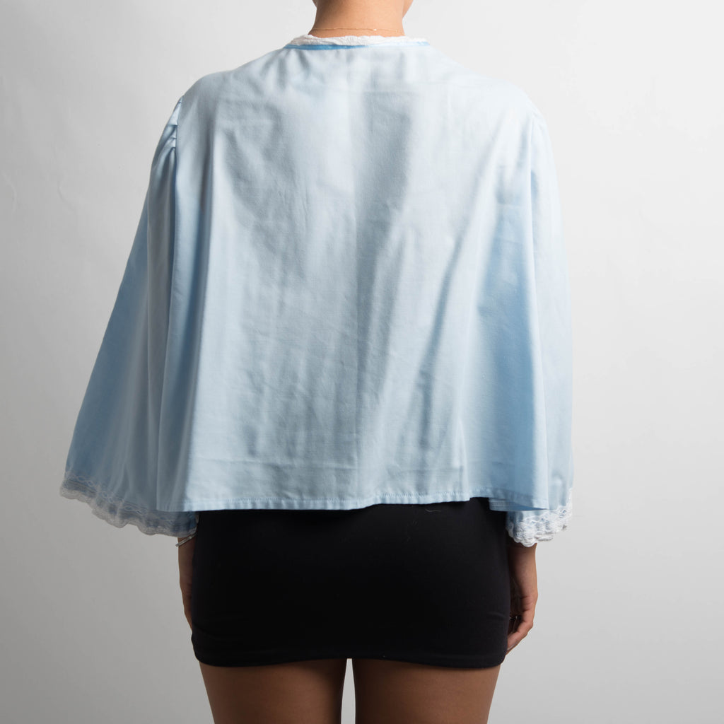 BLUE TIE FRONT BED JACKET