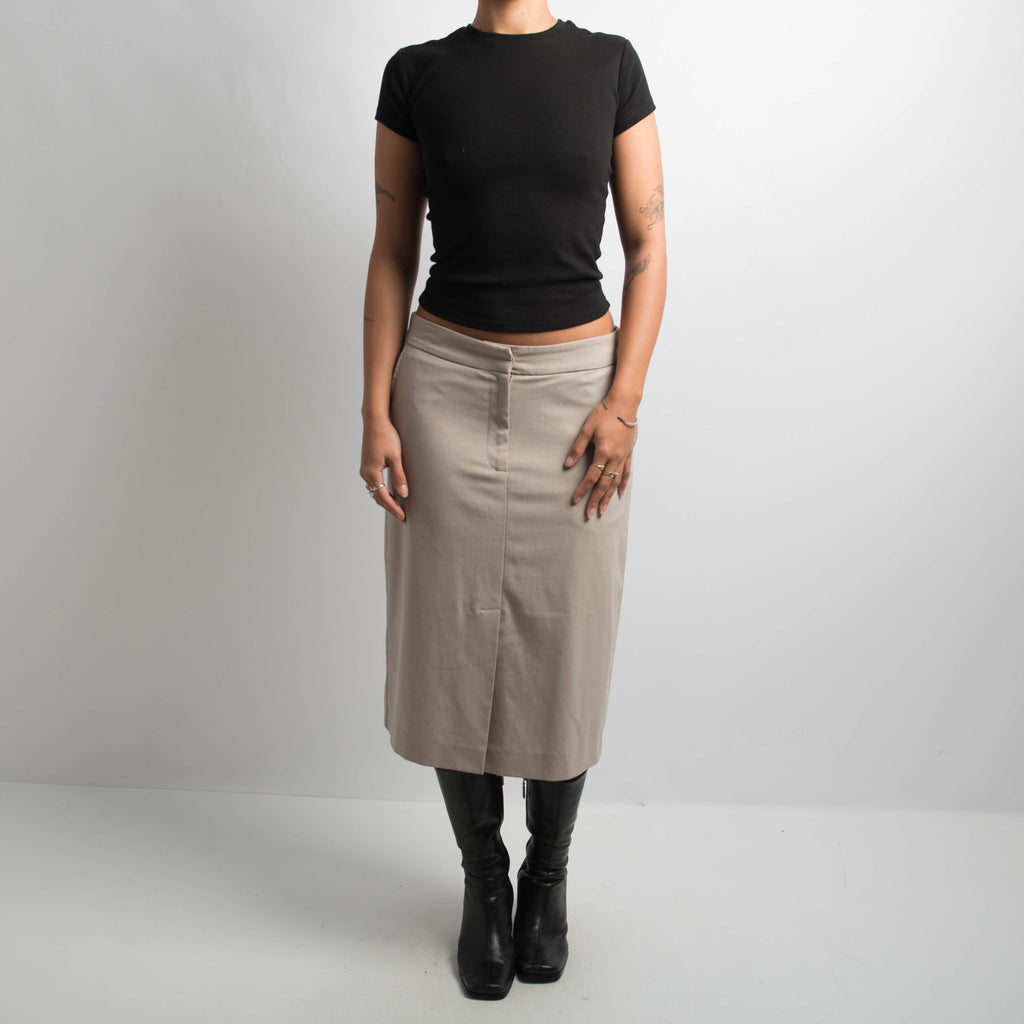BEIGE MIDI SKIRT