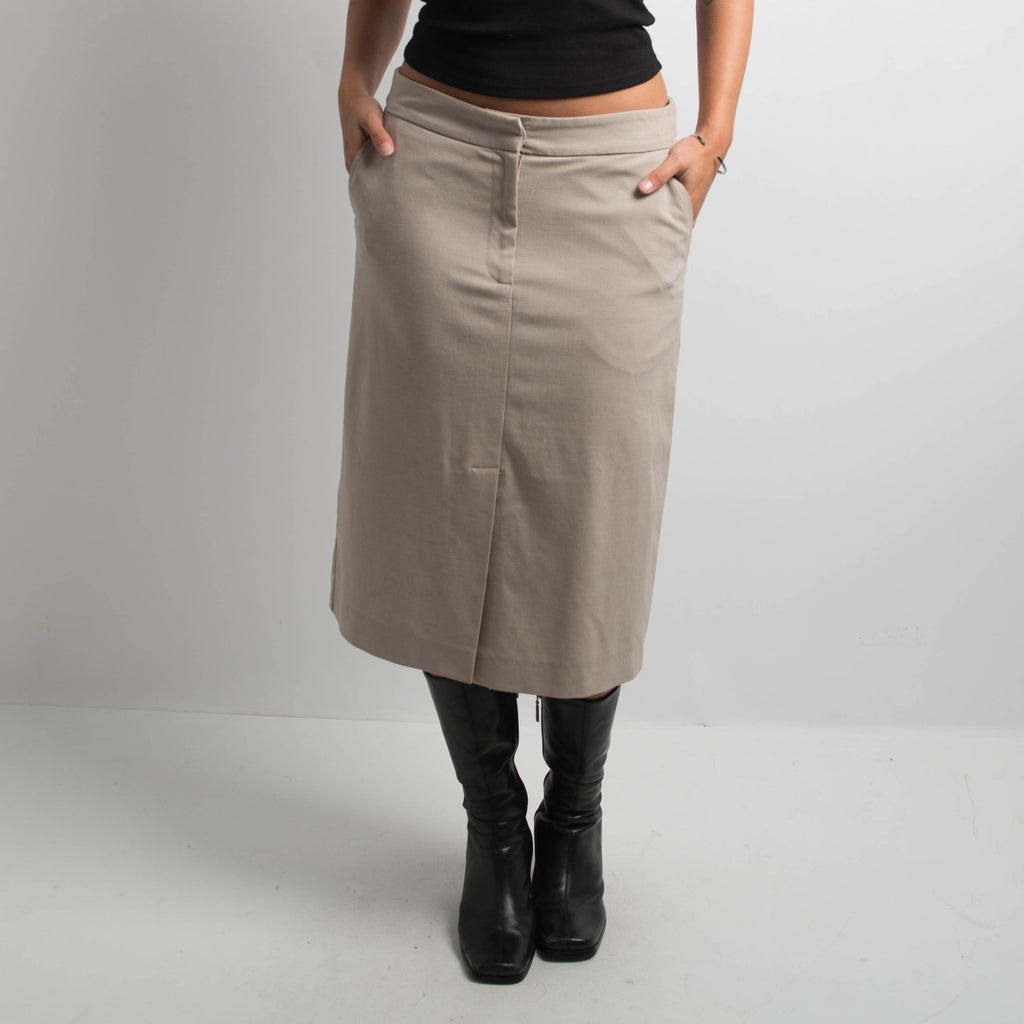 BEIGE MIDI SKIRT
