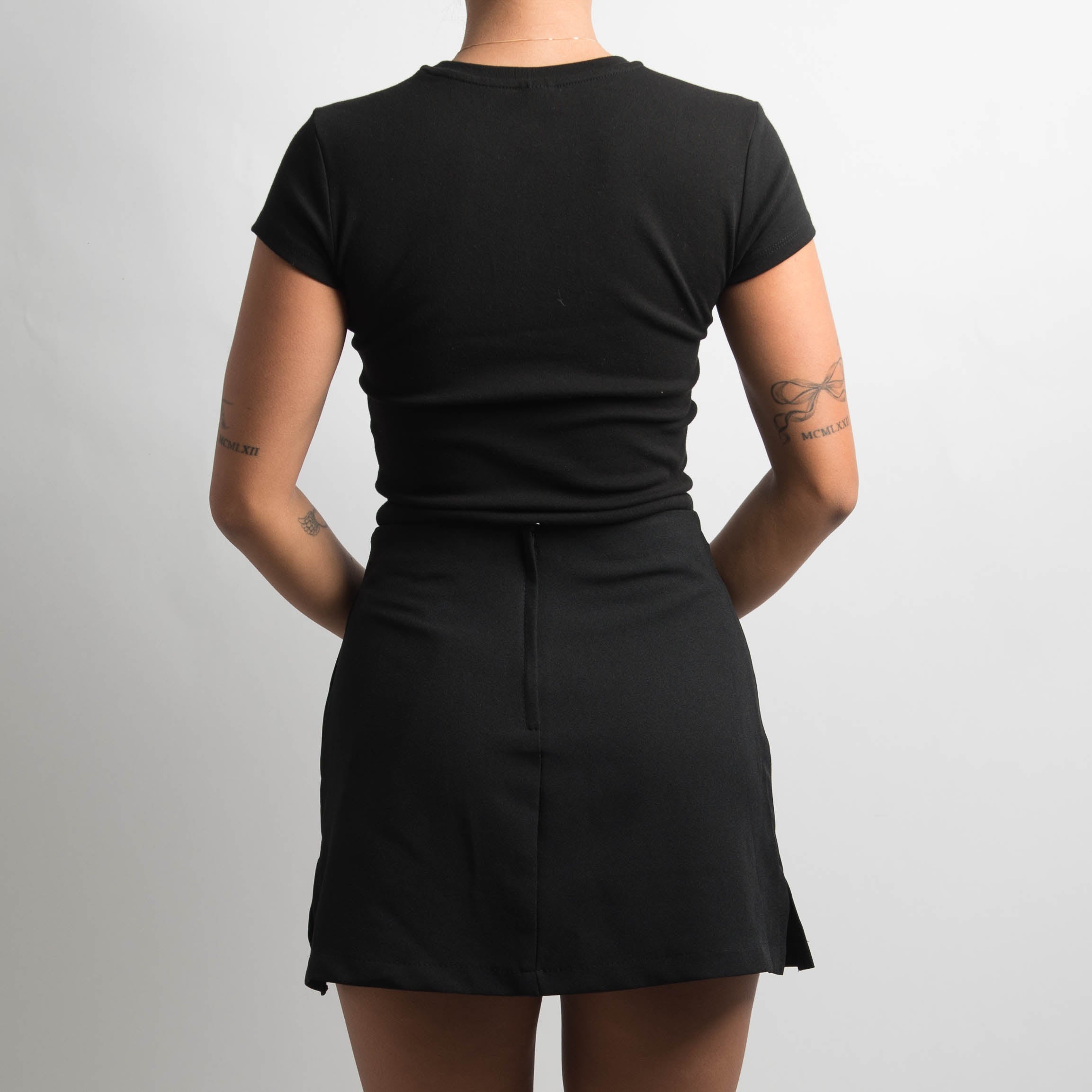 BLACK A-LINE MINI SKIRT