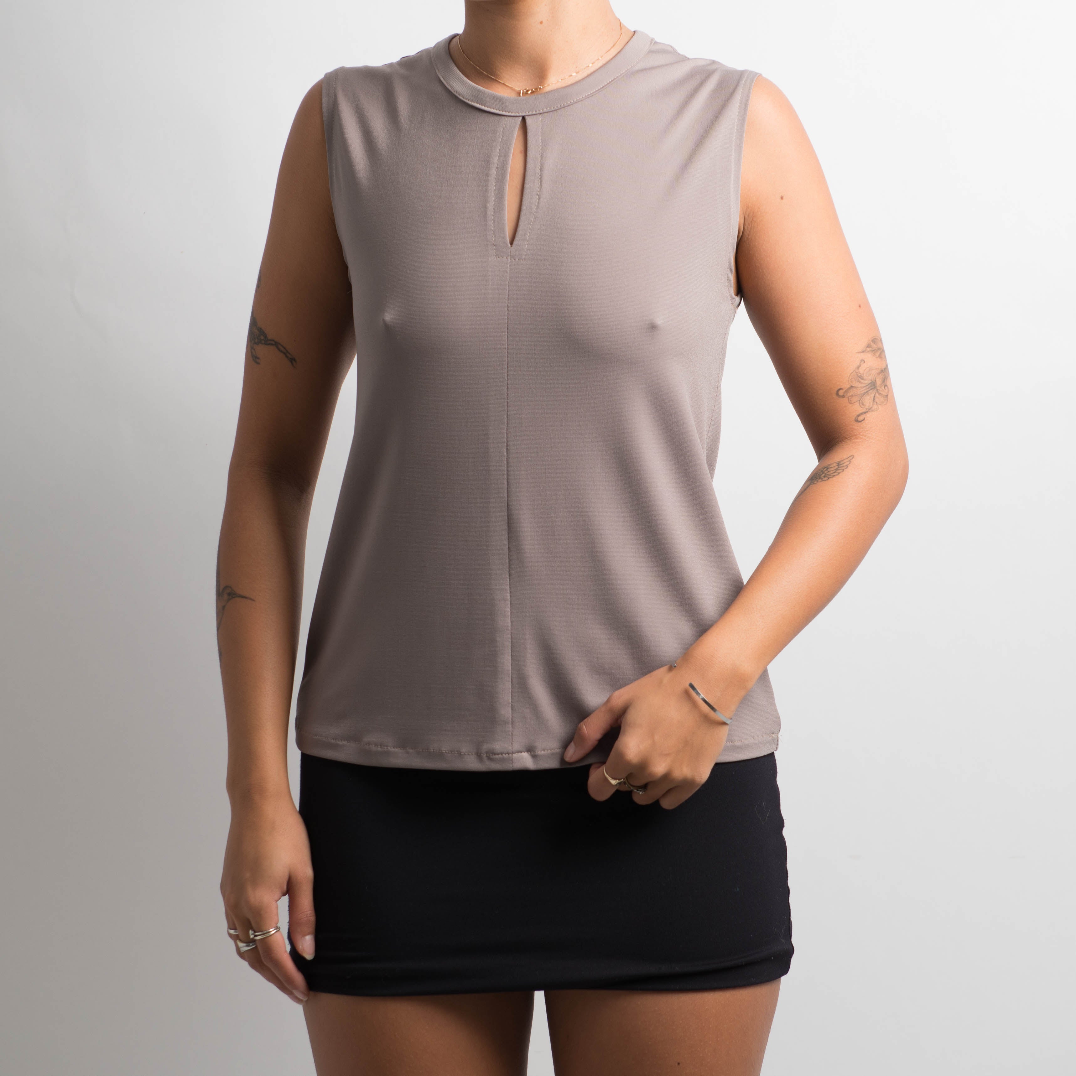 TAUPE SLINKY TOP
