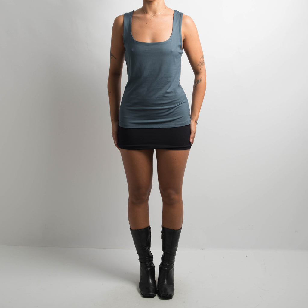 GREY BLUE STRETCH TANK TOP
