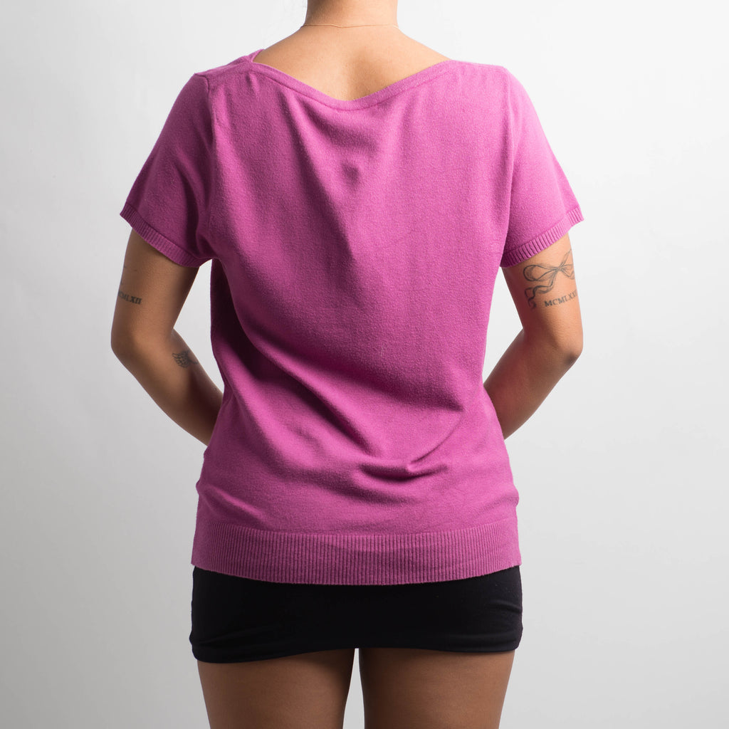 MAGENTA KNIT TEE