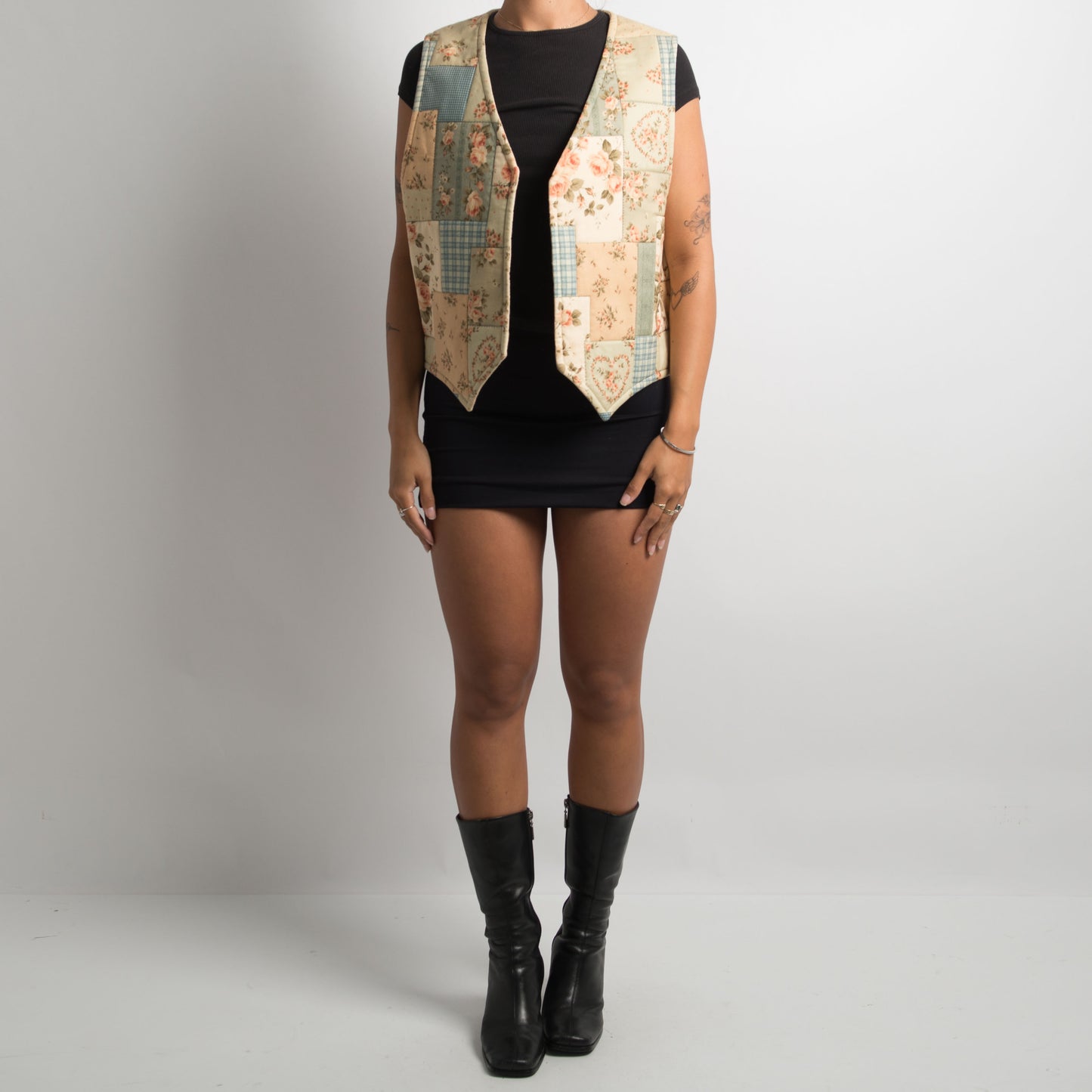 QUILTED PATCHWORK VEST