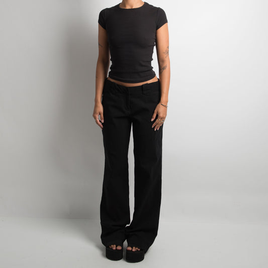 BLACK BOOTCUT TROUSERS