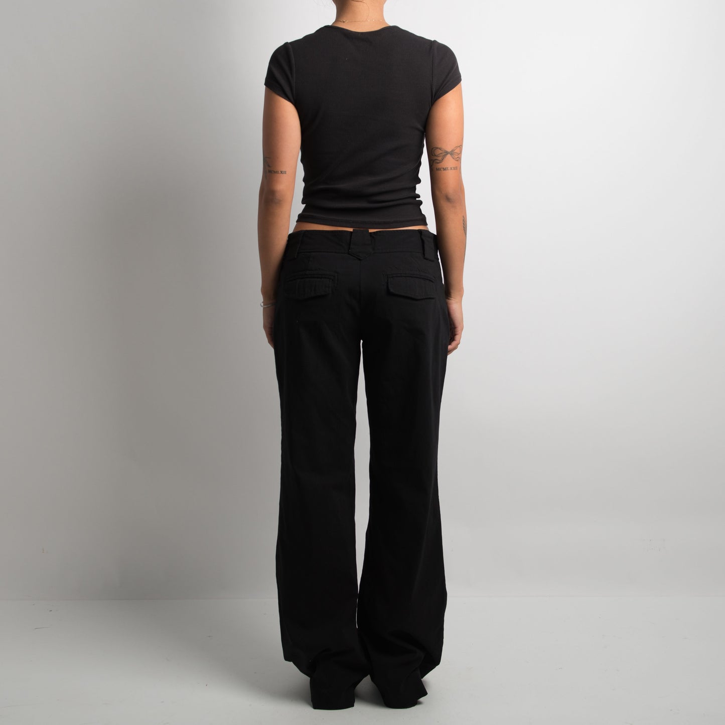 BLACK BOOTCUT TROUSERS