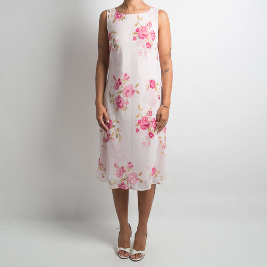 PINK FLORAL MIDI DRESS