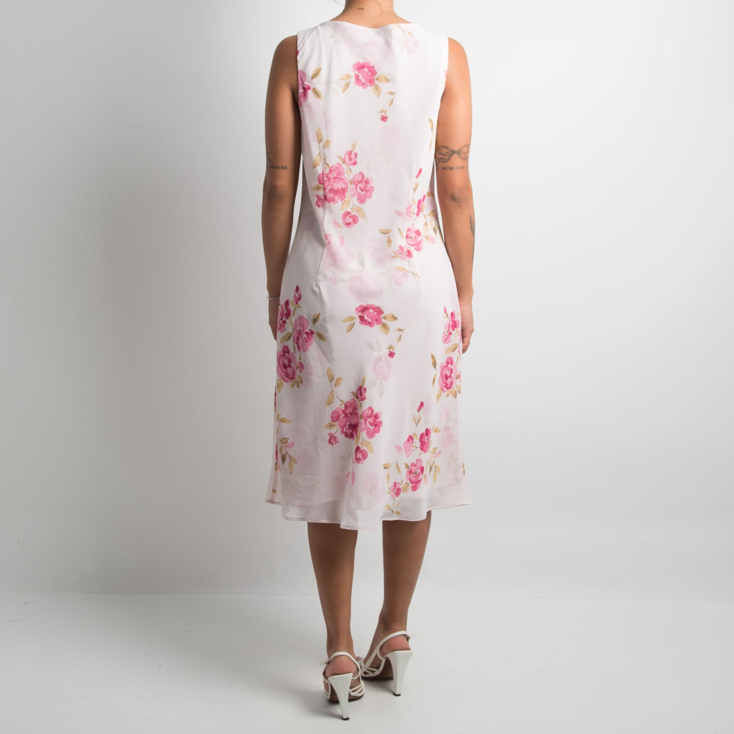 PINK FLORAL MIDI DRESS