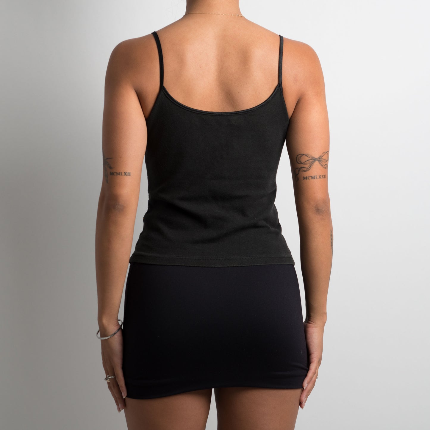 BLACK EMBROIDERED CAMISOLE