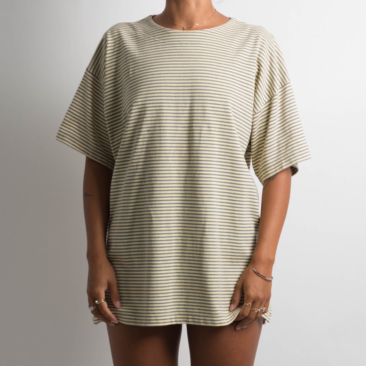 PALE YELLOW STRIPED TSHIRT