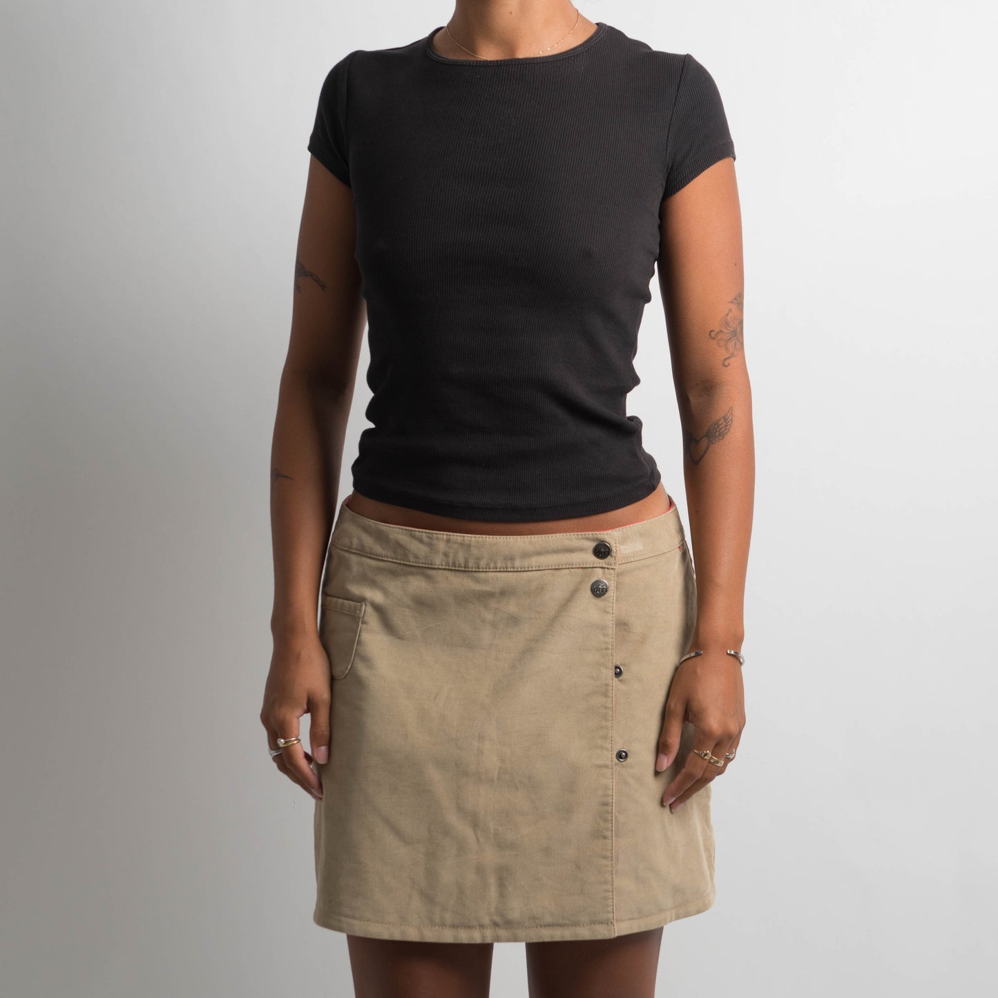 TAN CORDUROY WRAP SKIRT