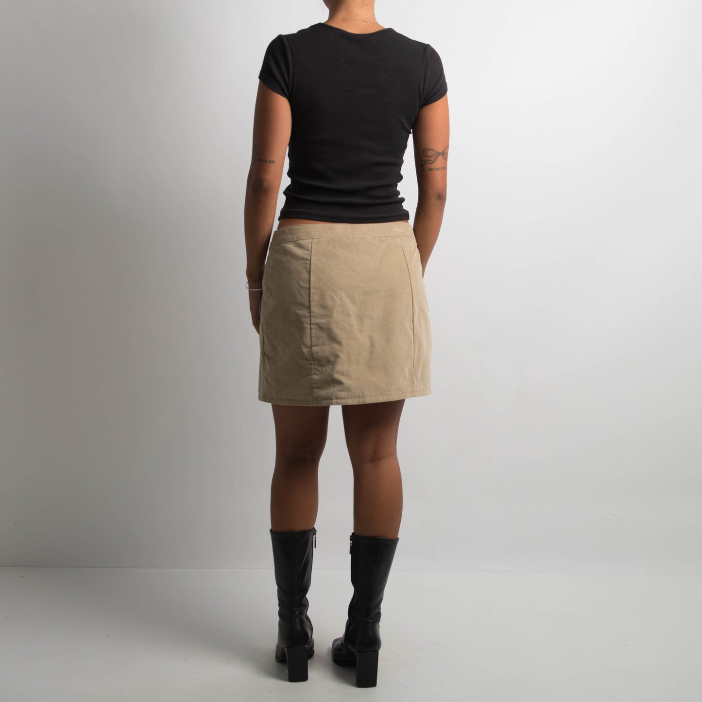 TAN CORDUROY WRAP SKIRT