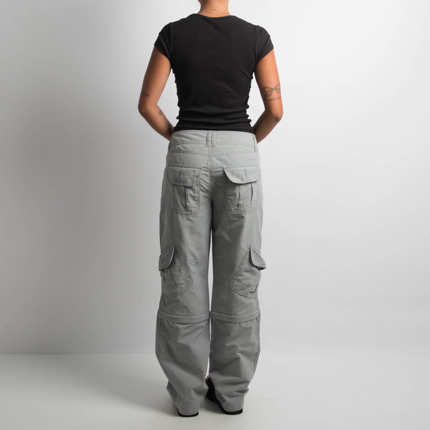 GREY ZIP OFF UTILITY TROUSERS