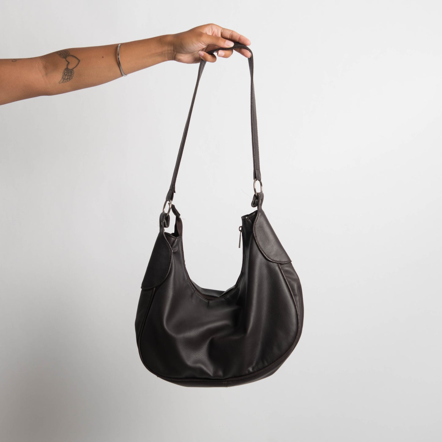 LEATHER LOOK HOBO BAG