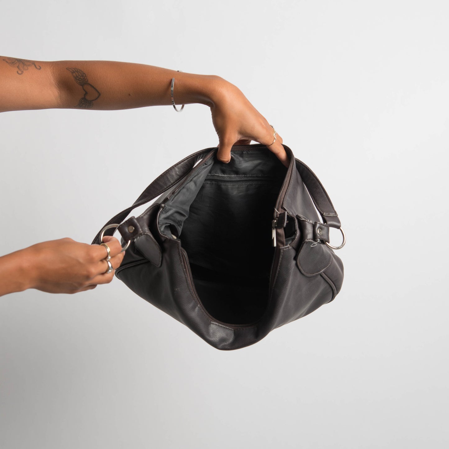 LEATHER LOOK HOBO BAG