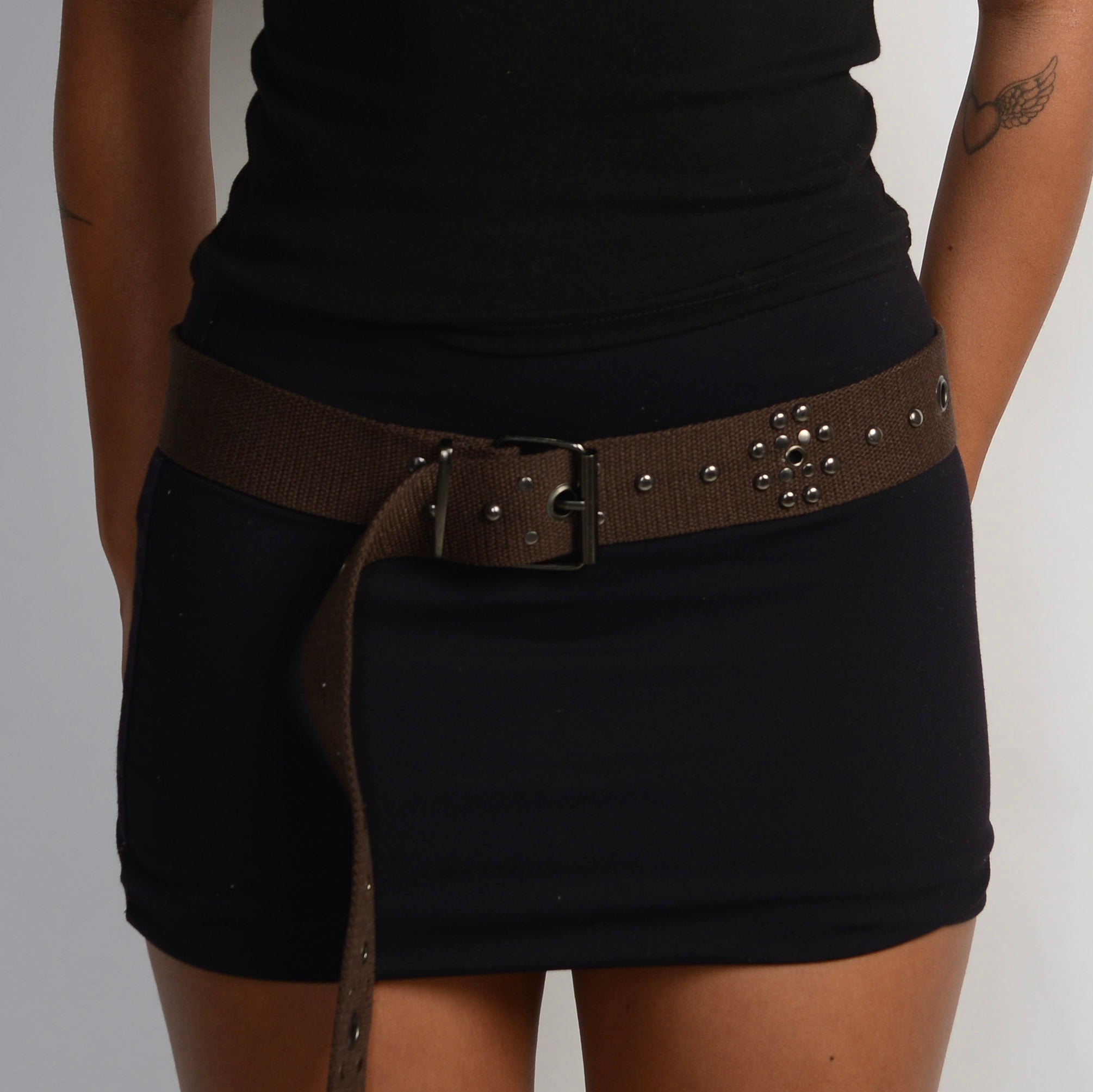 BROWN STUDDED BELT