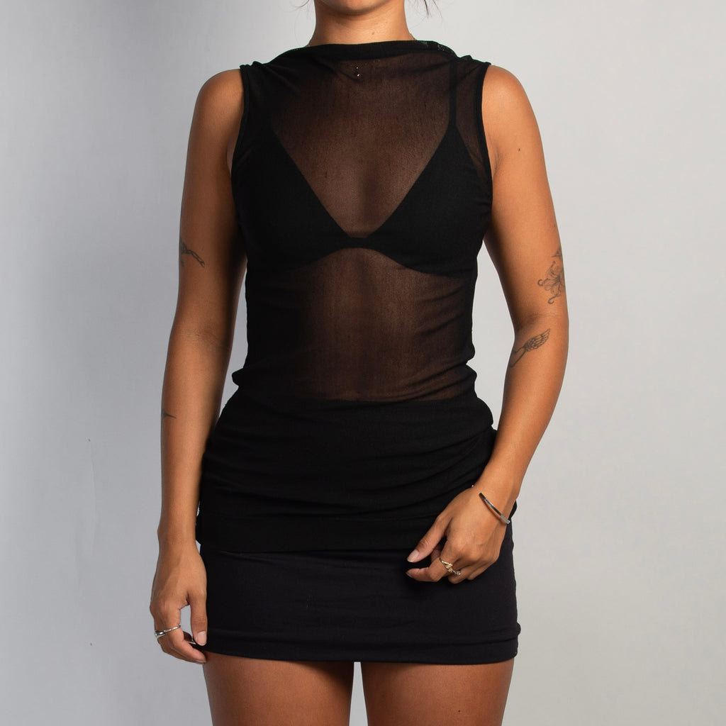 BLACK MESH TANK TOP