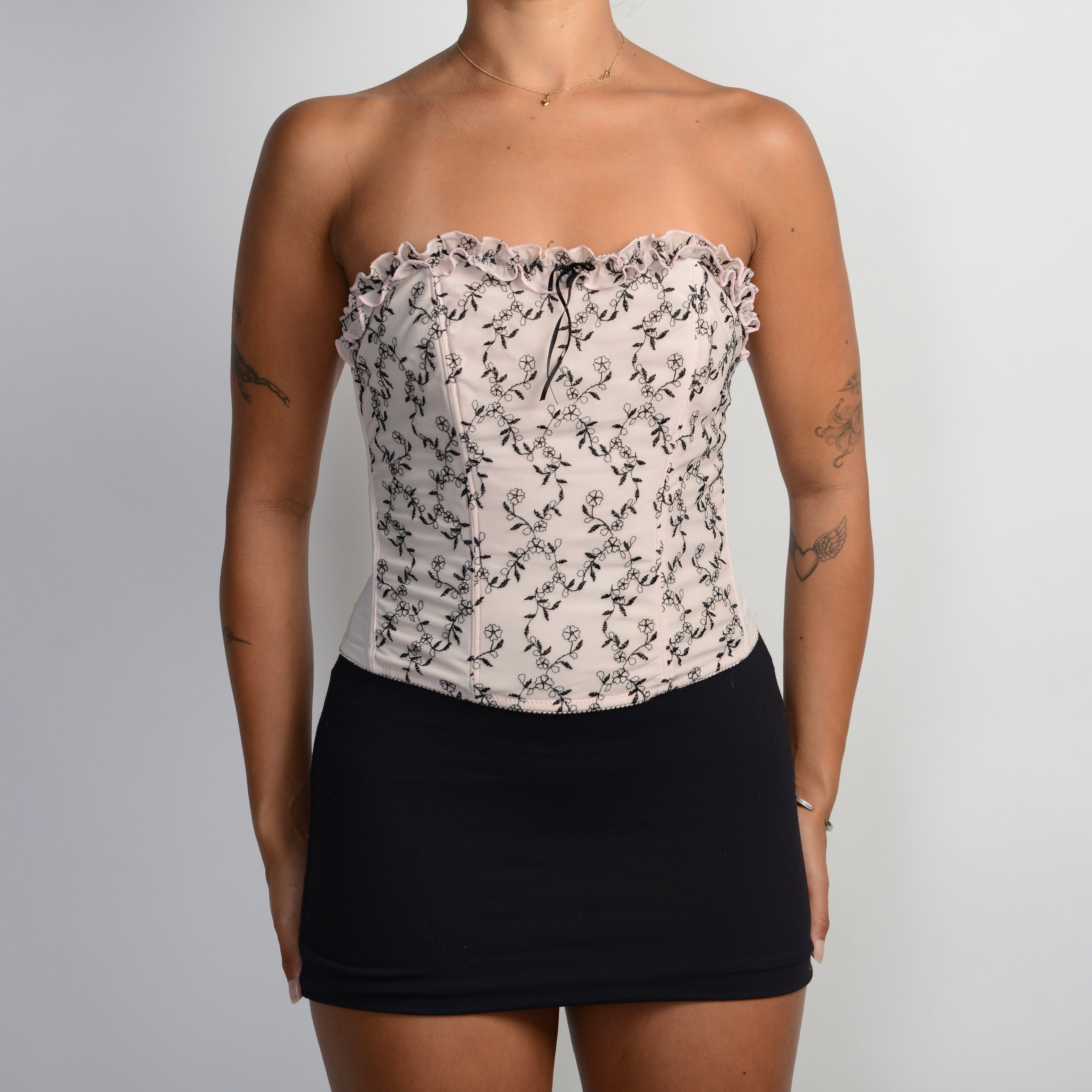 EMBROIDERED MESH CORSET