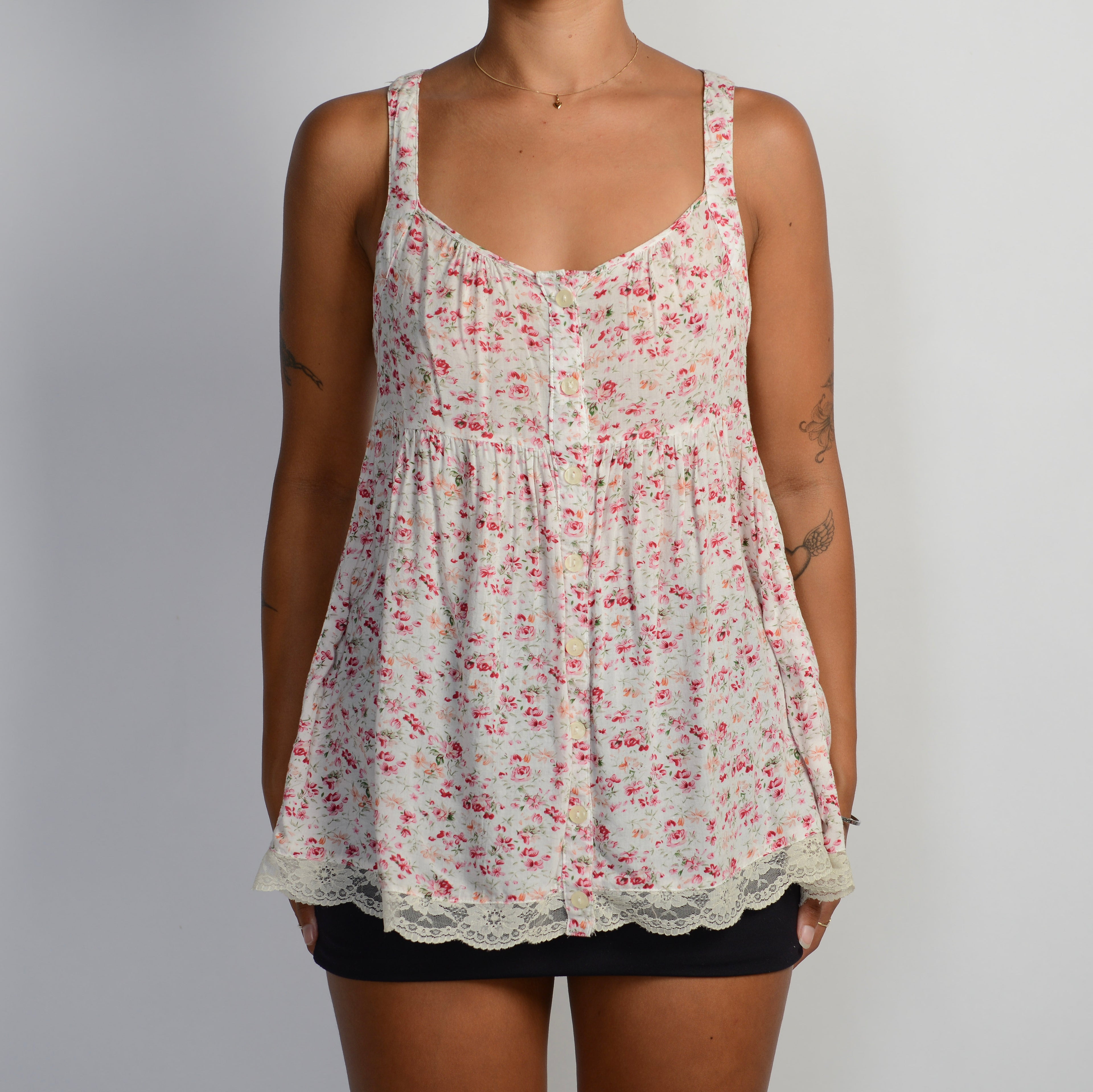 PINK FLORAL BABYDOLL TOP
