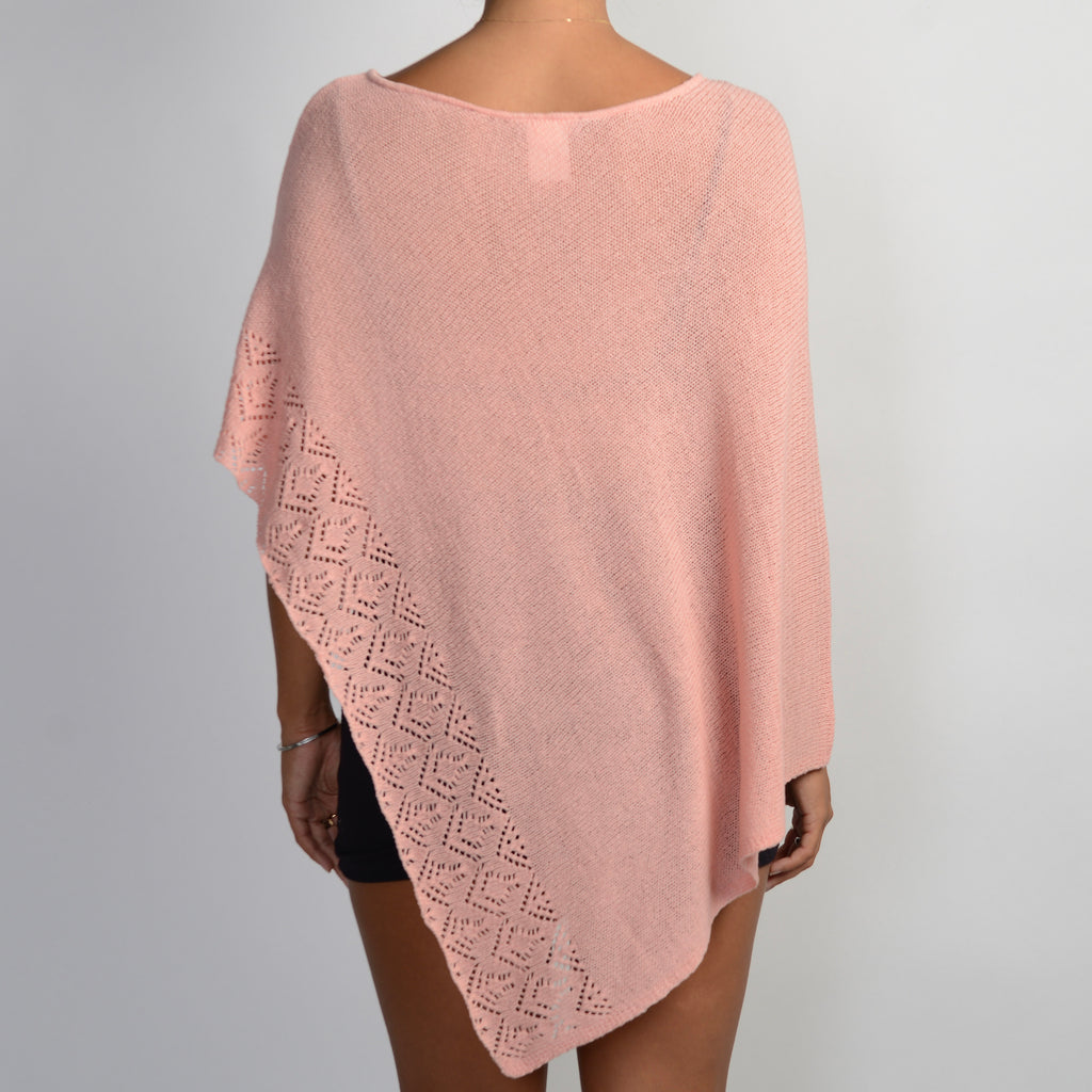 PINK KNIT PONCHO