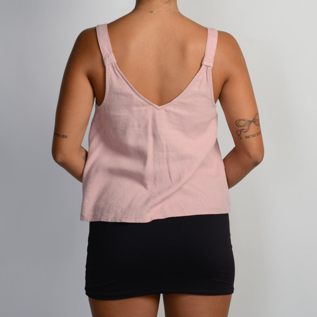 PINK LINEN RELAXED TOP