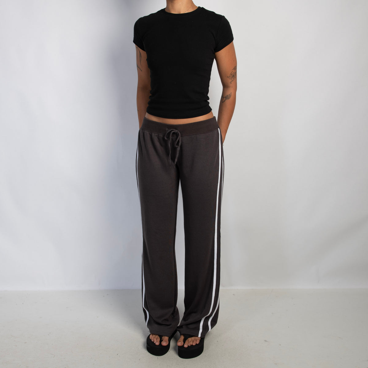 CHARCOAL FLARE LOUNGE PANTS