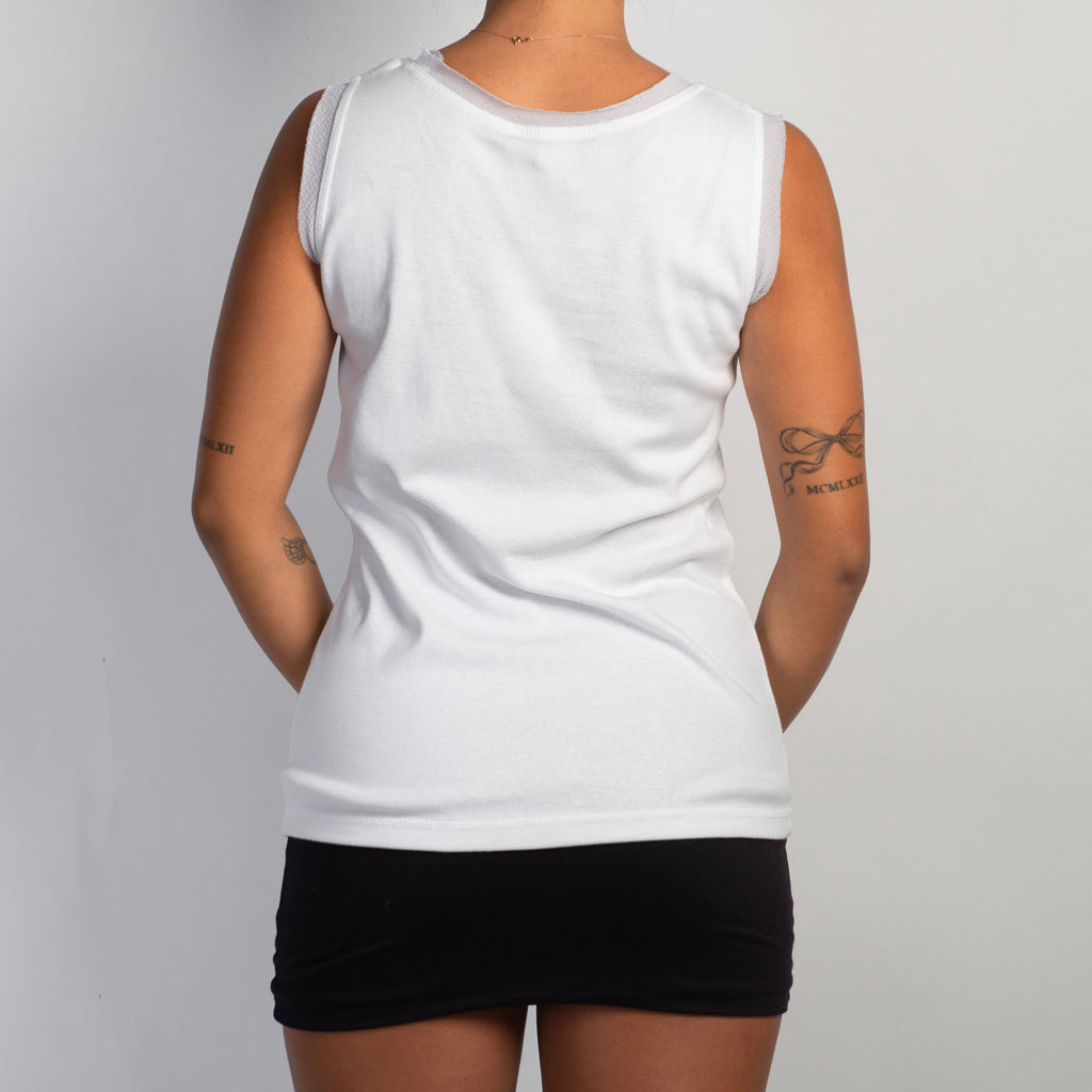 WHITE SLEEVELESS TOP