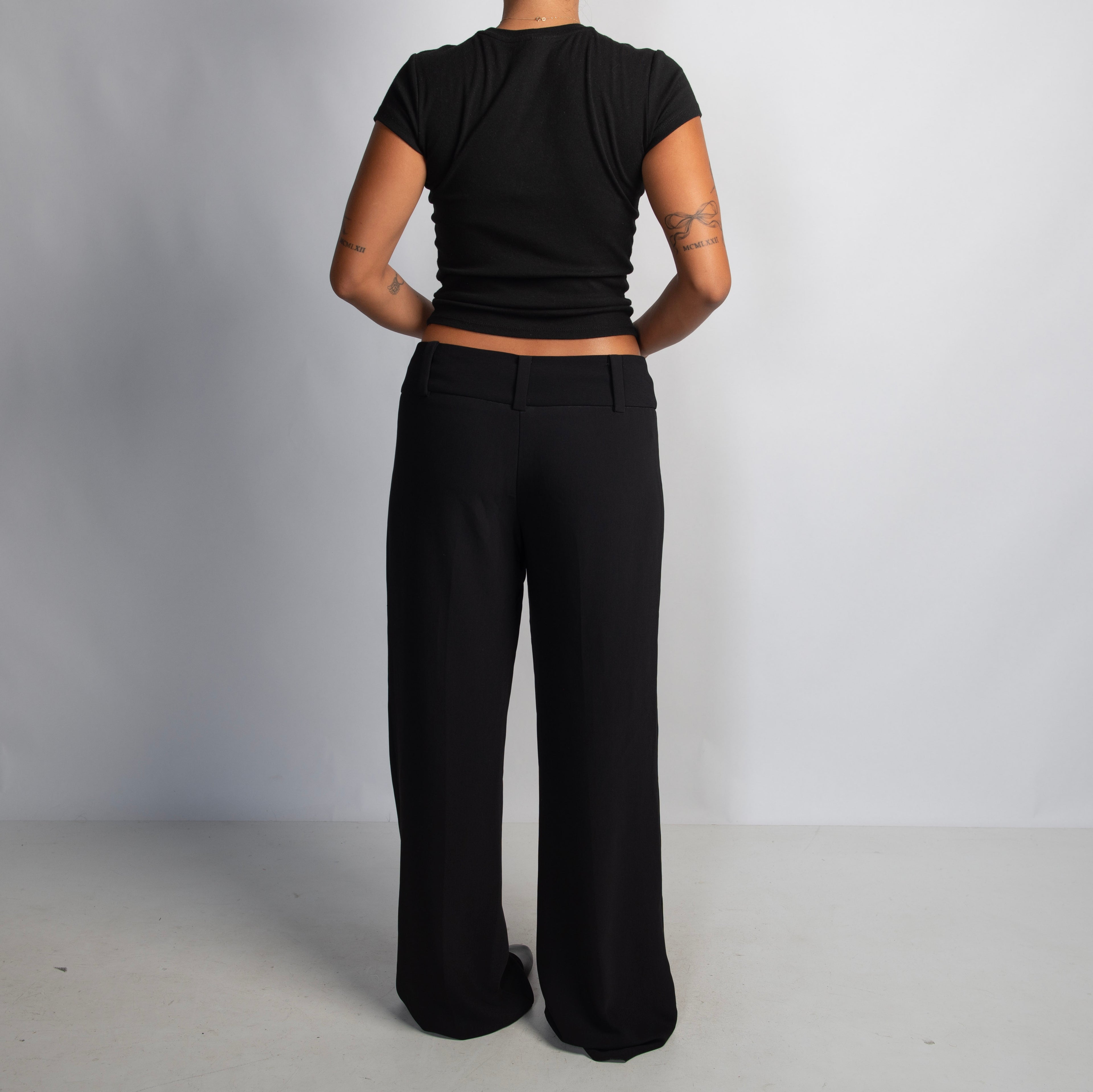 BLACK WIDE LEG PANTS