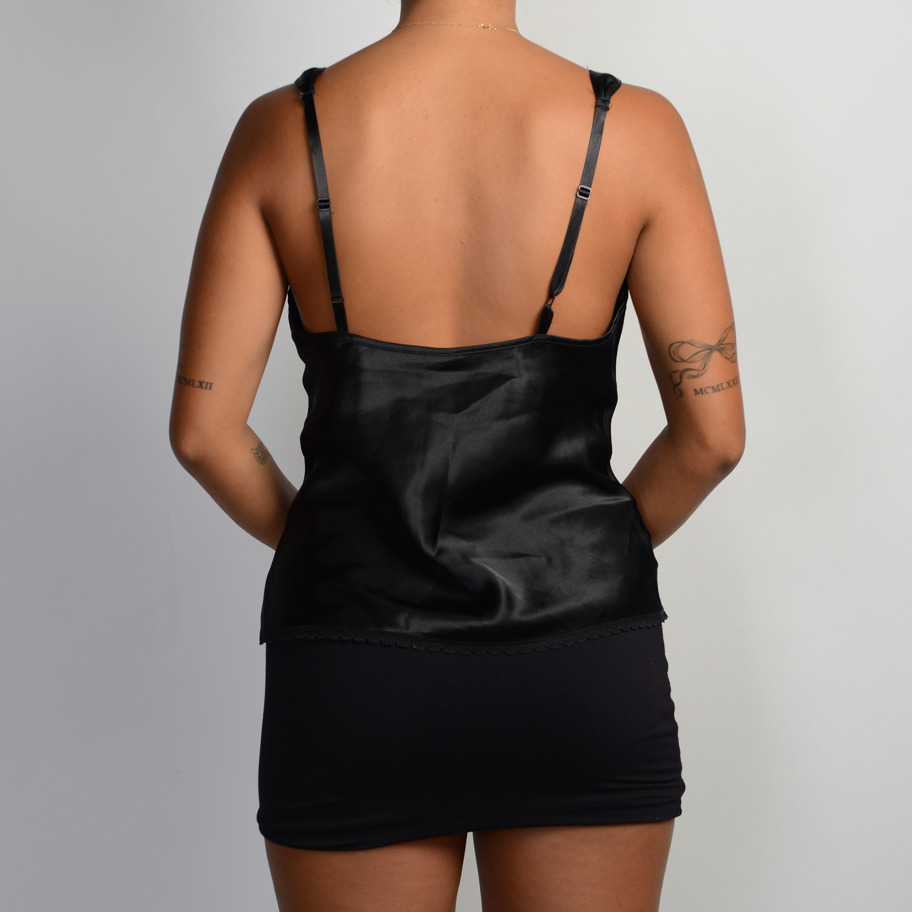 BLACK SATIN CAMISOLE