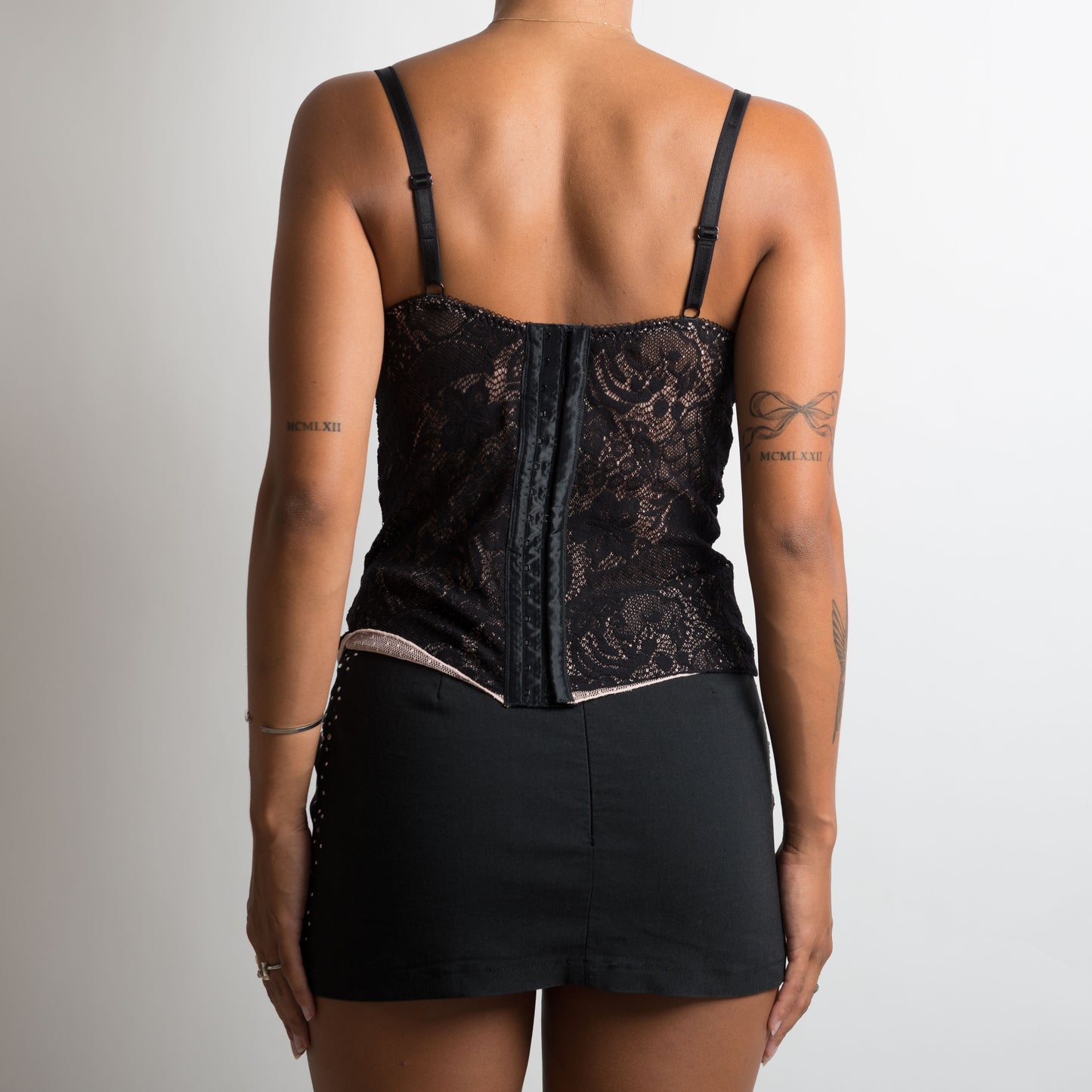 BLACK LAYERED LACE BUSTIER