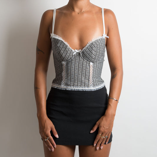 PATTERNED CROP BUSTIER