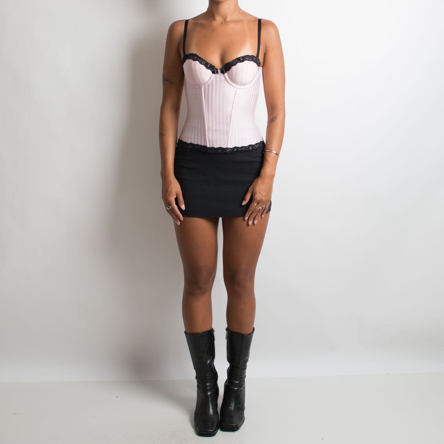 PALE PINK PINSTRIPE BUSTIER