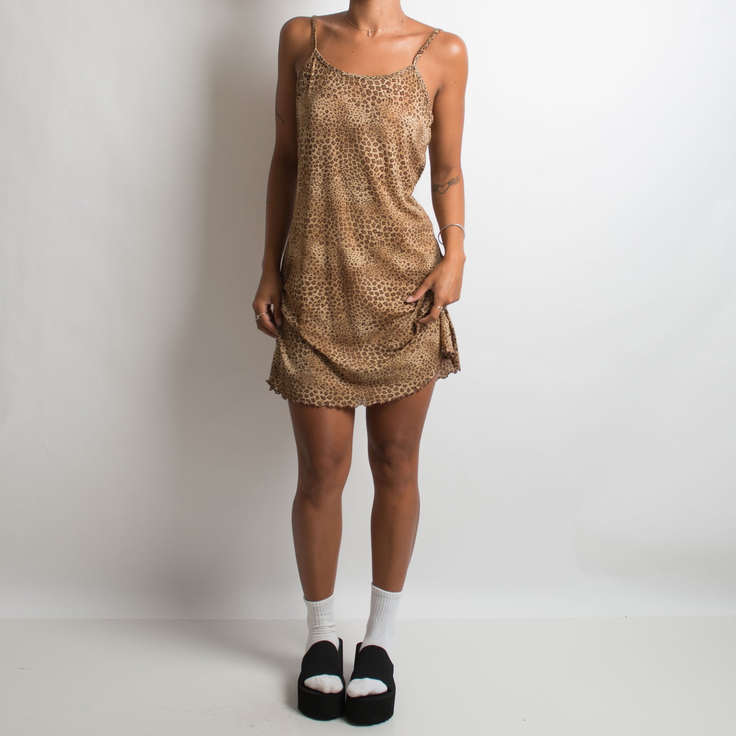 MESH ANIMAL PRINT DRESS