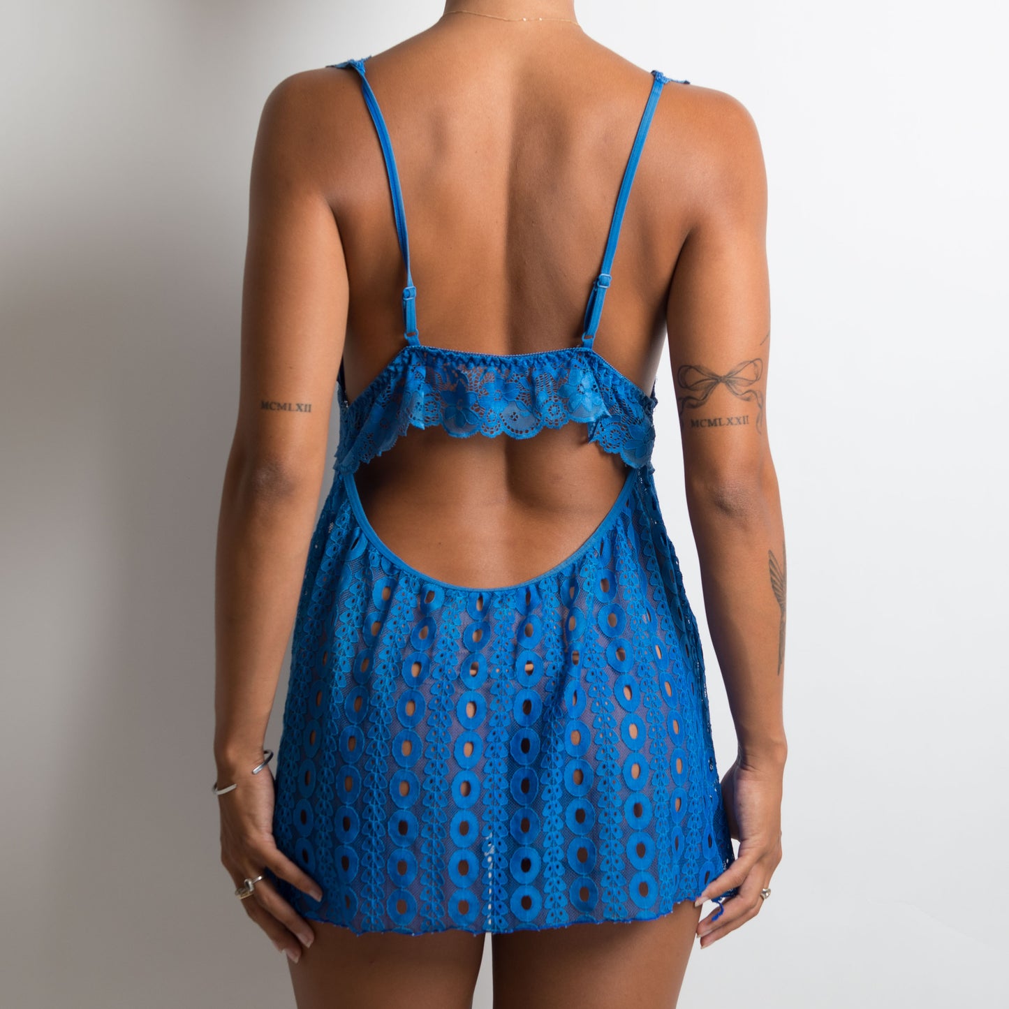 BLUE LACE MINI DRESS