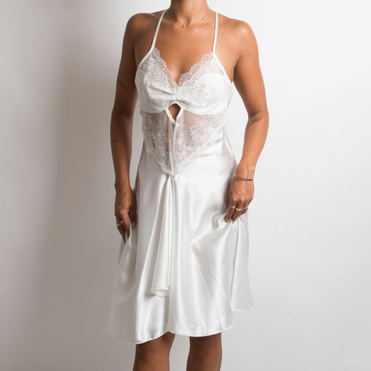 WHITE SATIN DRESS