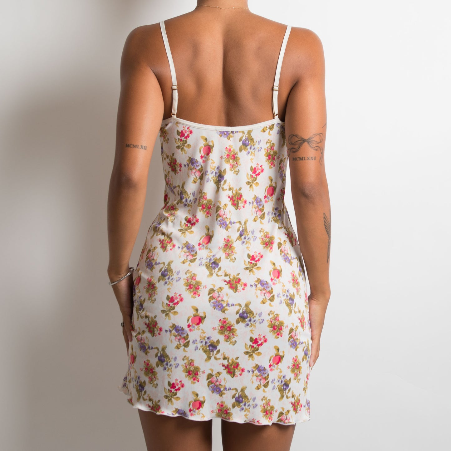 FLORAL SLINKY MINI DRESS