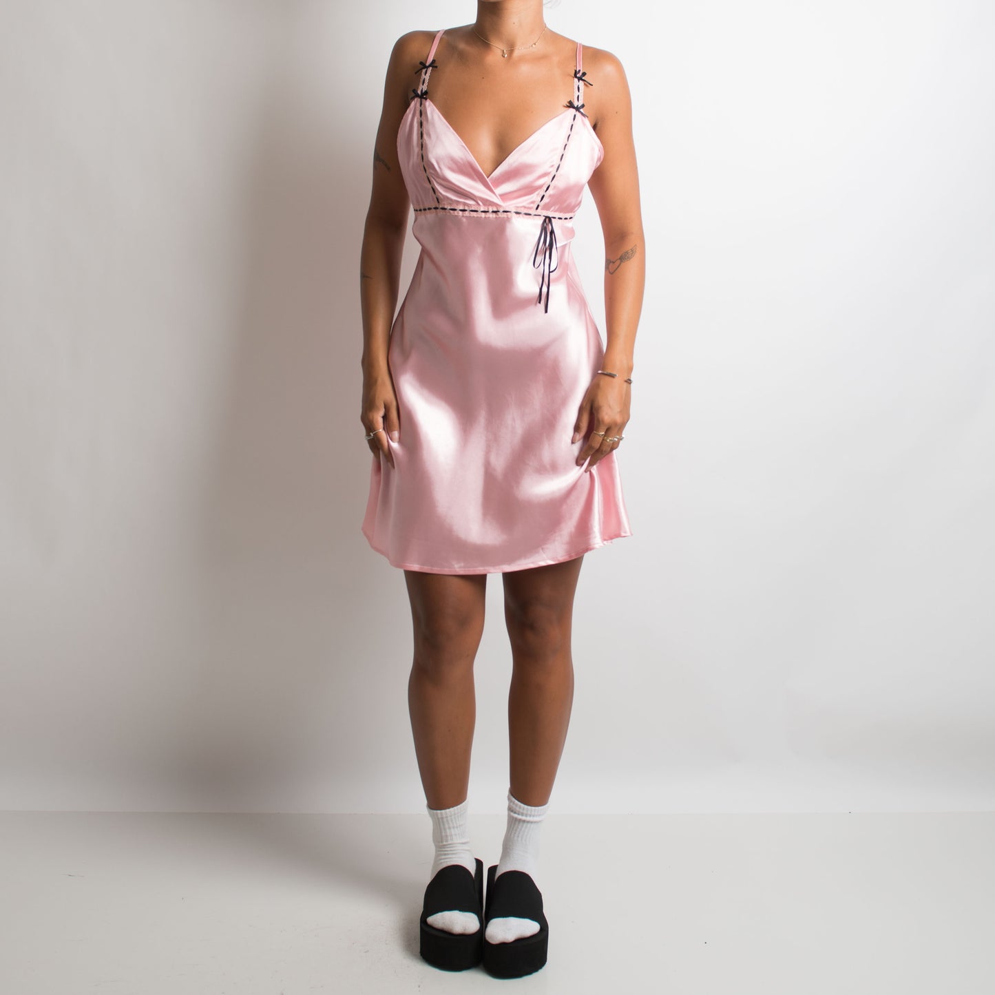 PINK SATIN MINI DRESS