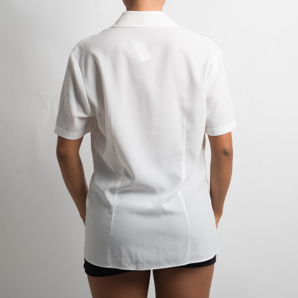 WHITE SHORT SLEEVE BLOUSE