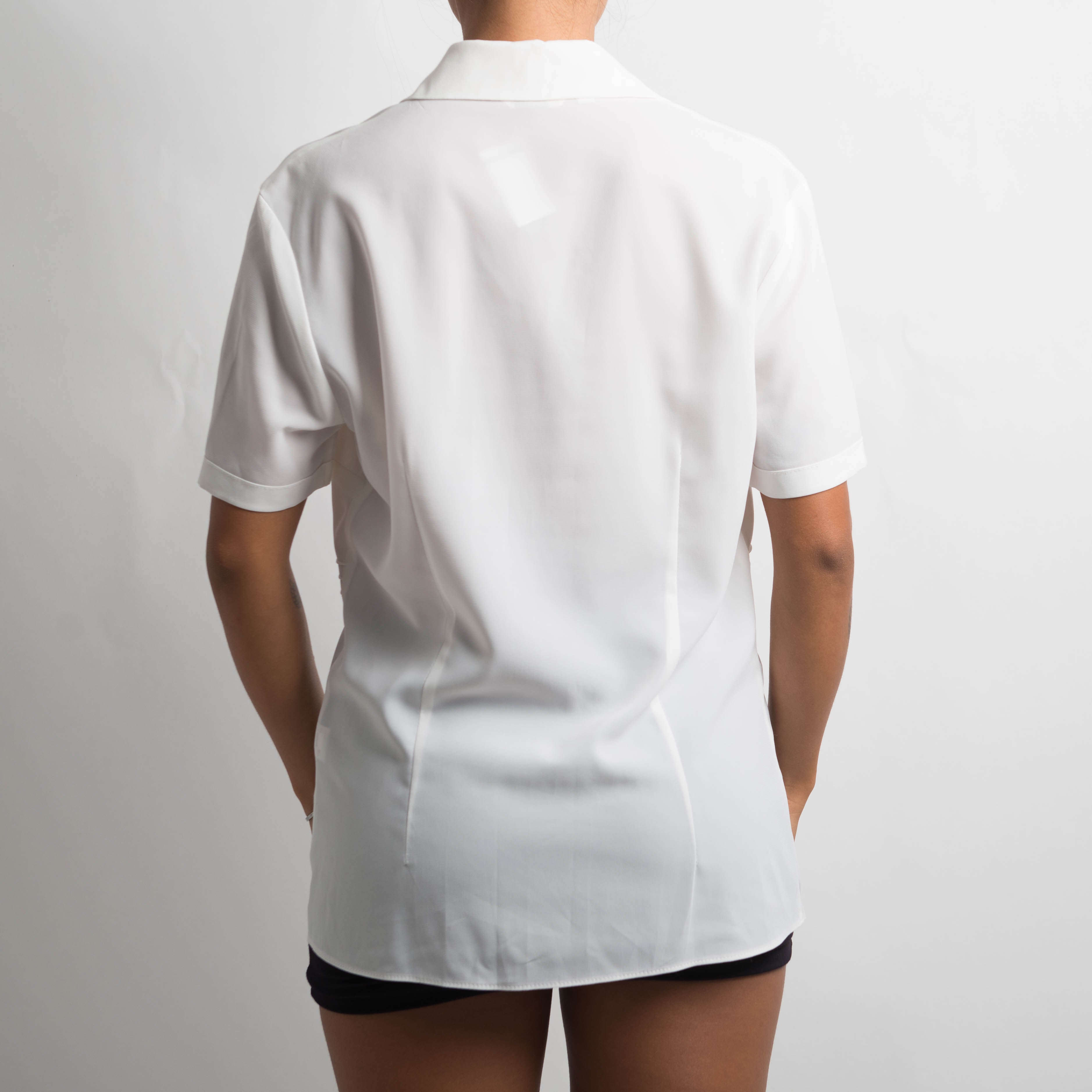 WHITE SHORT SLEEVE BLOUSE