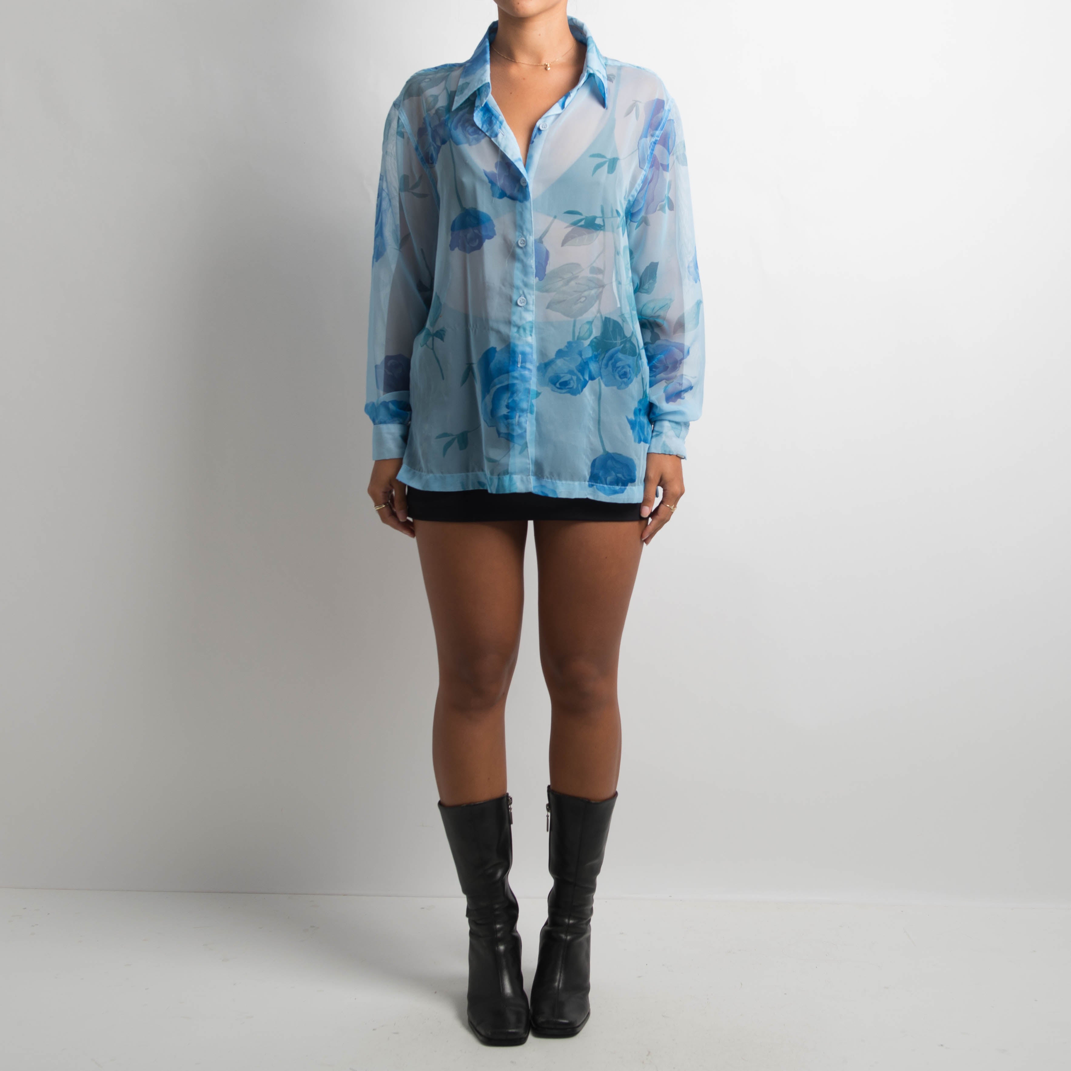 SHEER BLUE BLOUSE