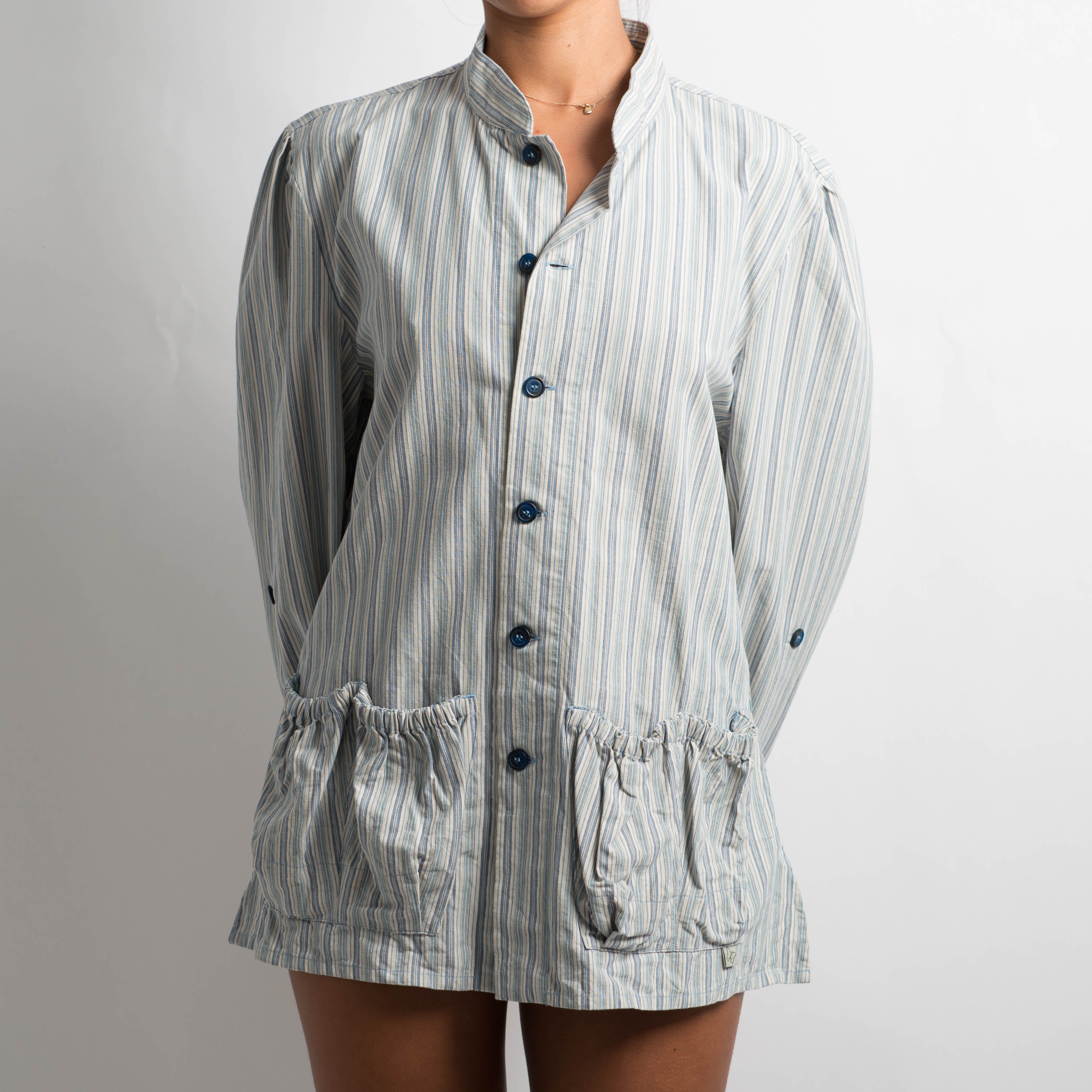 BLUE STRIPED SHACKET