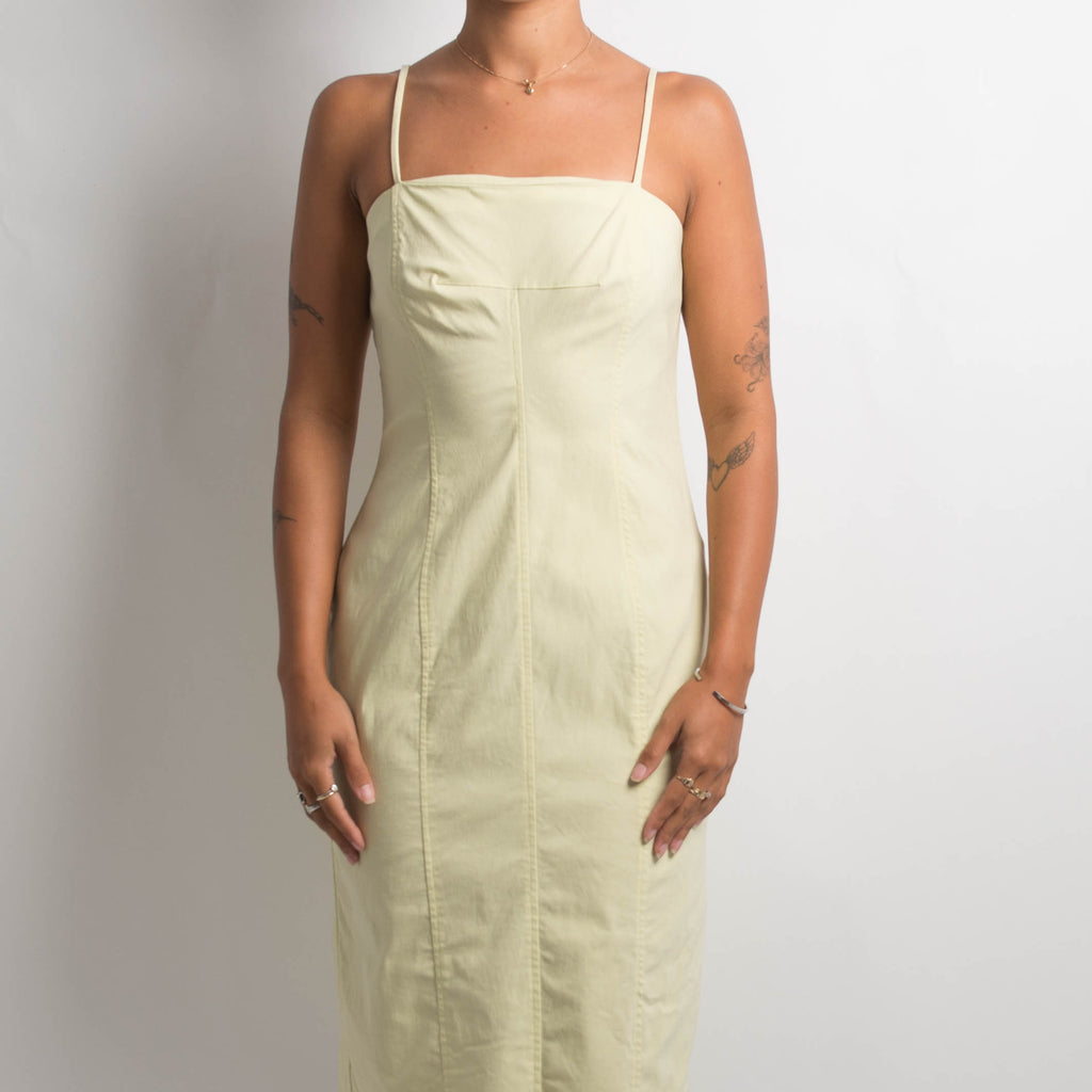 PALE YELLOW MIDI DRESS