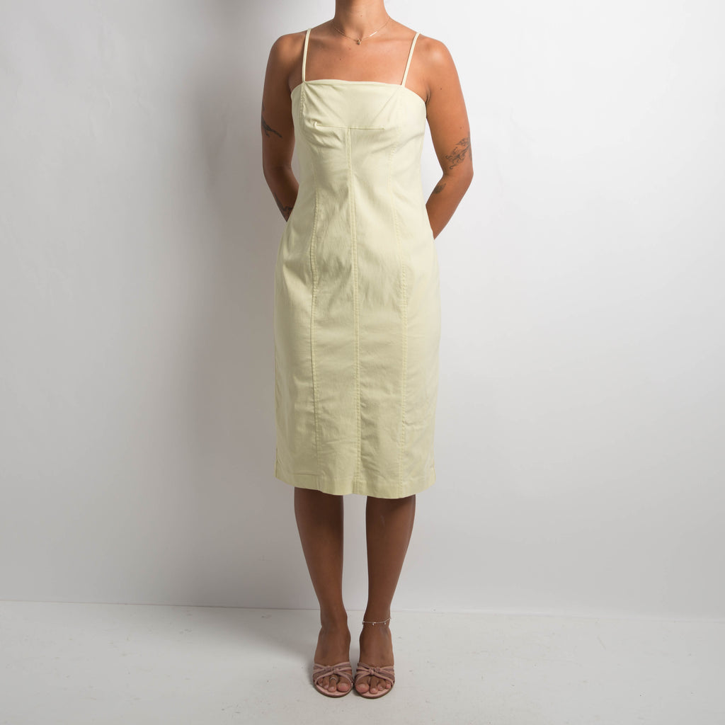 PALE YELLOW MIDI DRESS