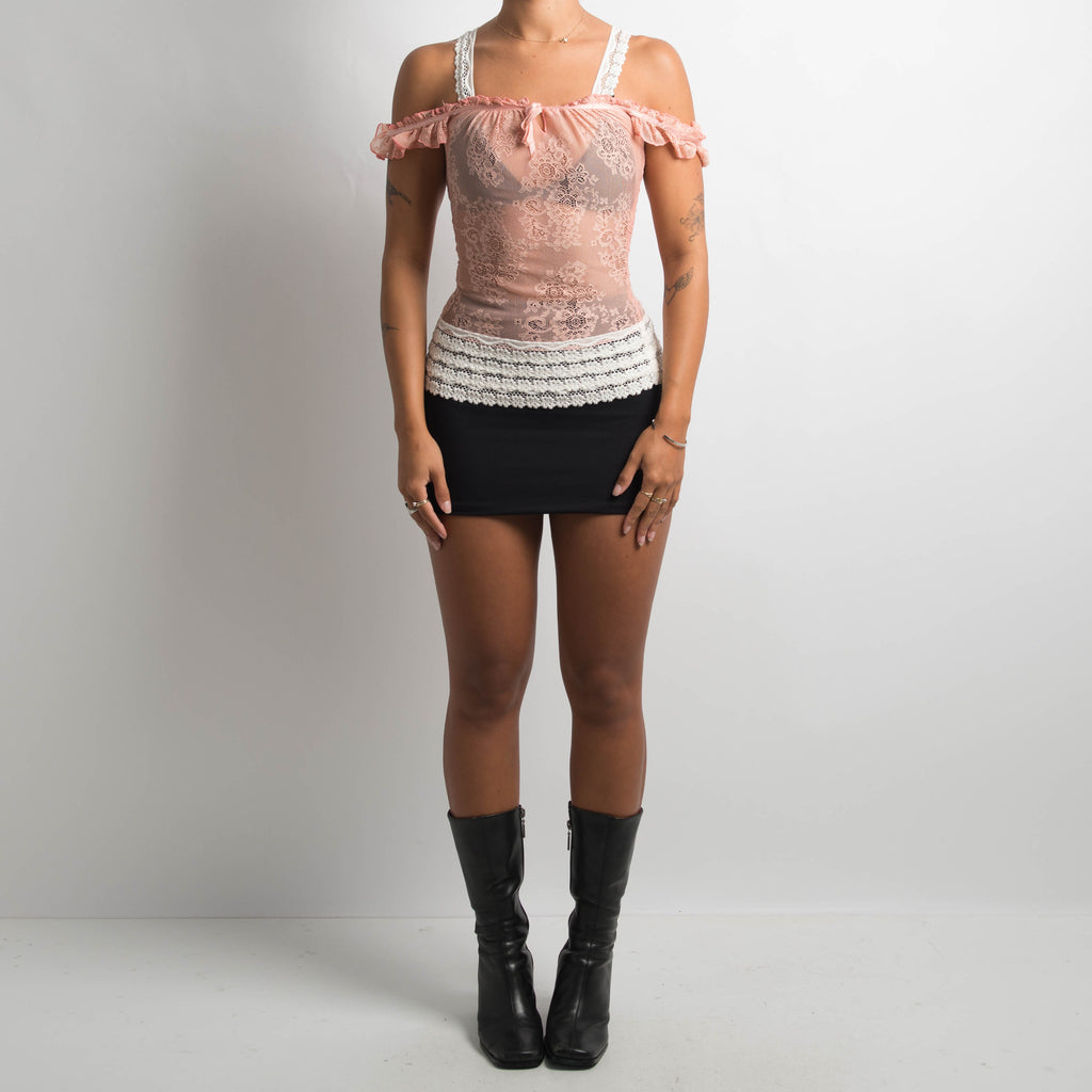 SHEER PINK LACE TOP