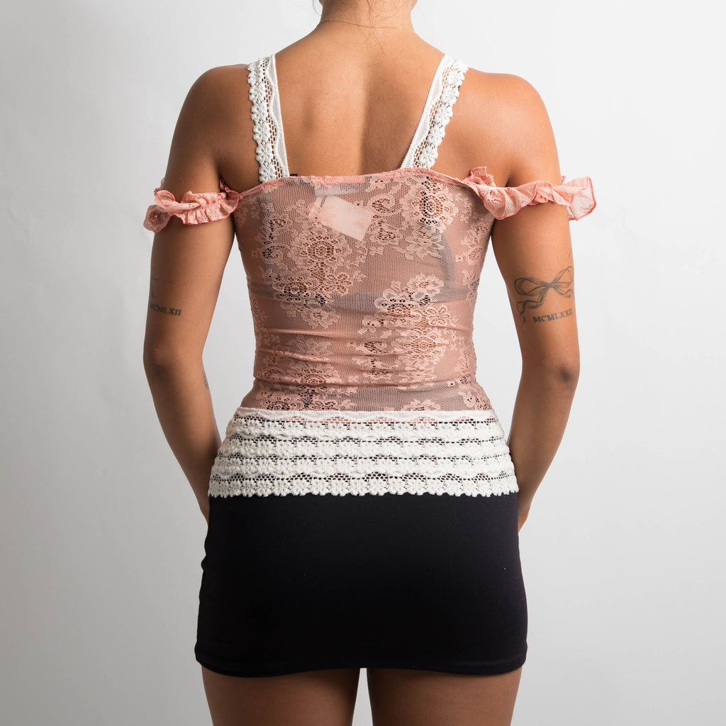 SHEER PINK LACE TOP