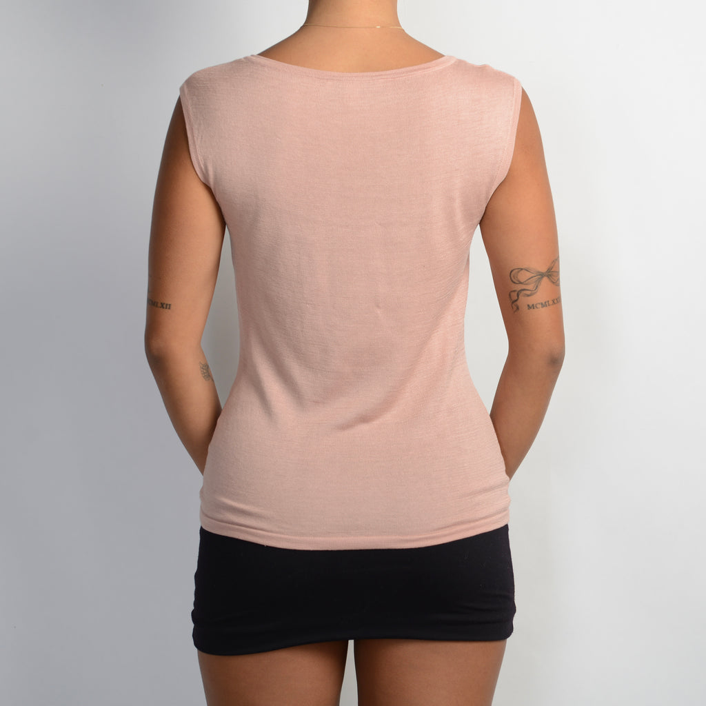 PINK SILK KNIT TOP