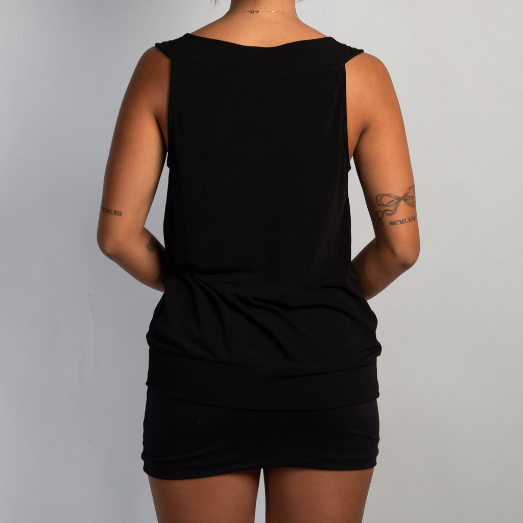BLACK BEADED NECKLINE TOP